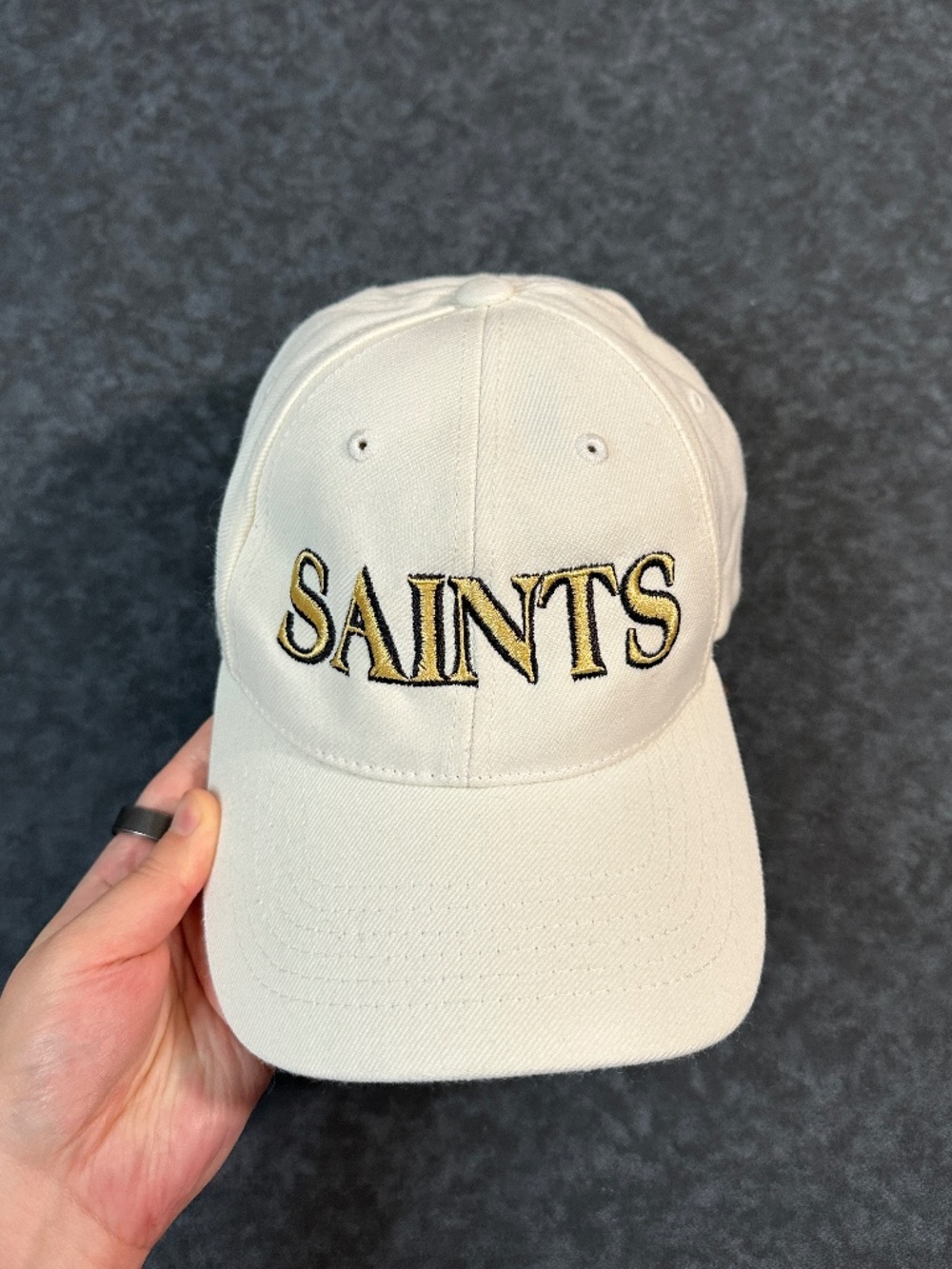 Lids New Orleans Saints Off White and Gold Adjustable Hat Cap